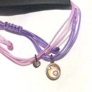 🆕 Nordstrom charm bracelets pink and purple 723